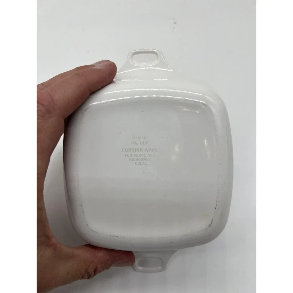 Vintage CorningWare Cornflower Baking Dish P-41-B 1 3/4 Cup White Blue USA